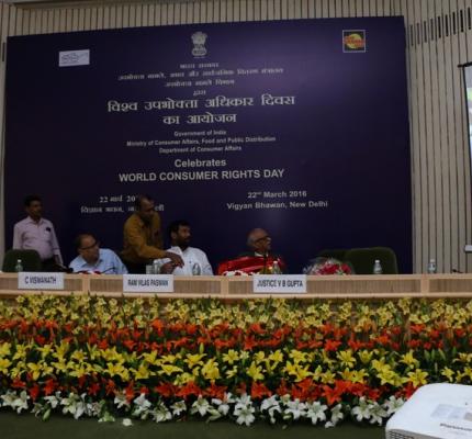 World Consumer Rights Day was Celebrated on 22nd March 2016 at Vigyan Bhawan, New Delhi Theme: “Antibiotics Off The Menu”	