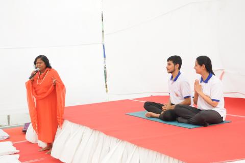 Countdown to Intl Yoga Day, held by the DoCA at Krishi Bhavan premises on 10-6-2022