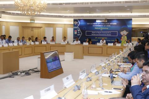 National Workshop on the Right to Repair Framework in Mobile and Electronics Sectors on August 29, 2024, at Vigyan Bhawan, New Delhi